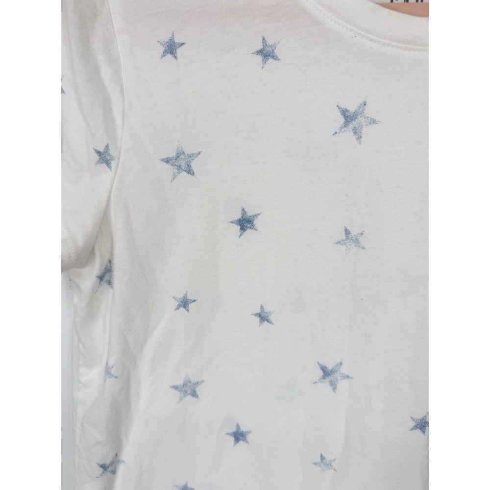 GAP Womens White T-Shirt Blue All Over Star Print Short Sleeve Cotton Tee Sz M - Picture 2 of 6